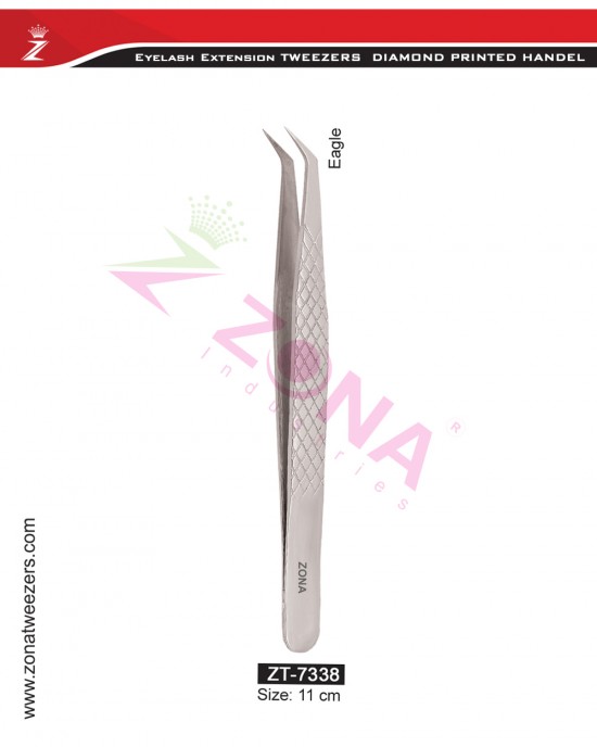 (Diamond Printed Handle) Eagle Eyelash Extension Tweezers