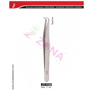 (Diamond Printed Handle) Sparrow Eyelash Extension Tweezers