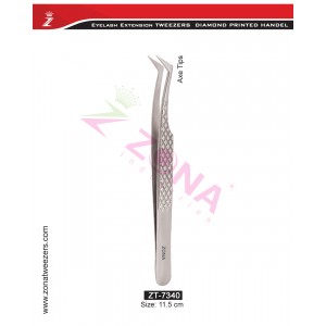 (Diamond Printed Handle) Axe Tips Eyelash Extension Tweezers