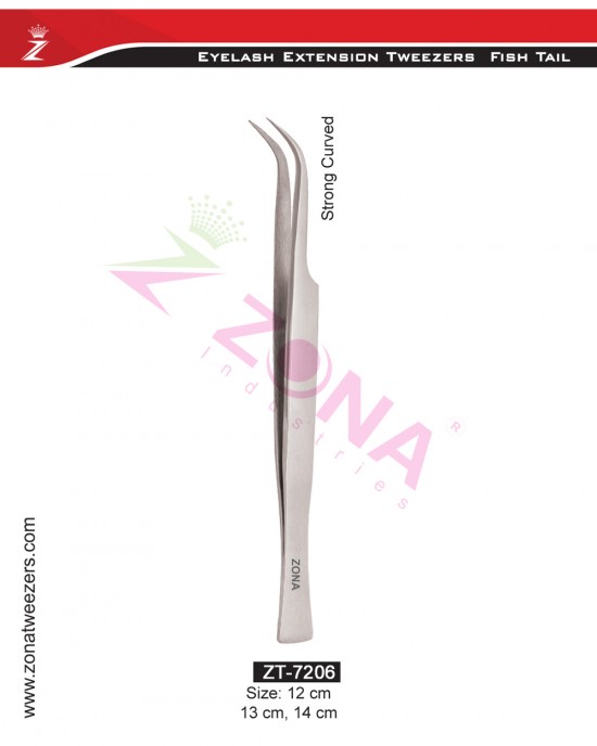 (Fish Tail) Strong Curved Eyelash Extension Tweezers