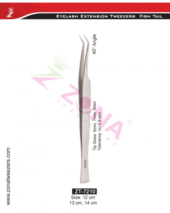 (Fish Tail) 45 Degree Angle Eyelash Extension Tweezers
