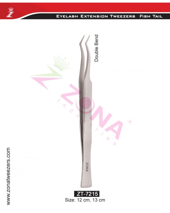 (Fish Tail) Double Bend Eyelash Extension Tweezers