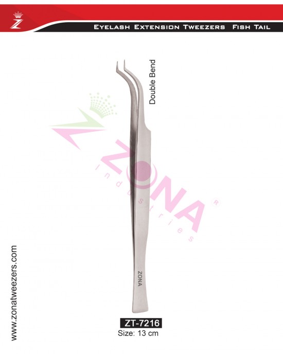 (Fish Tail) Double Bend Eyelash Extension Tweezers