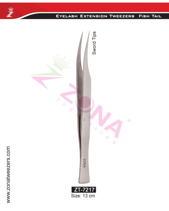 (Fish Tail) Sword Tips Eyelash Extension Tweezers