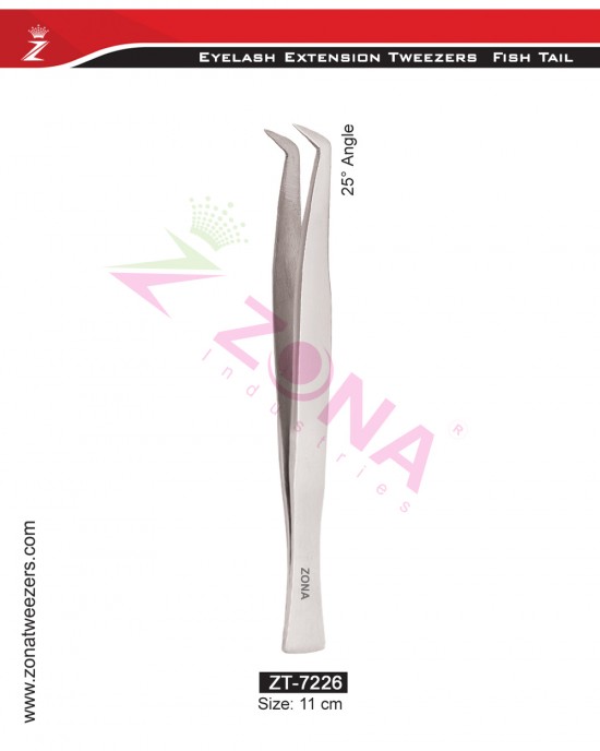 (Fish Tail) 25 Degree Angle Eyelash Extension Tweezers