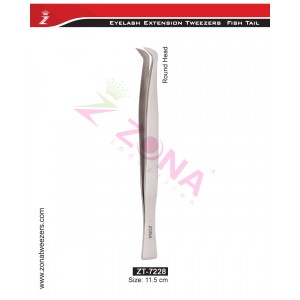 (Fish Tail) Round Head Eyelash Extension Tweezers