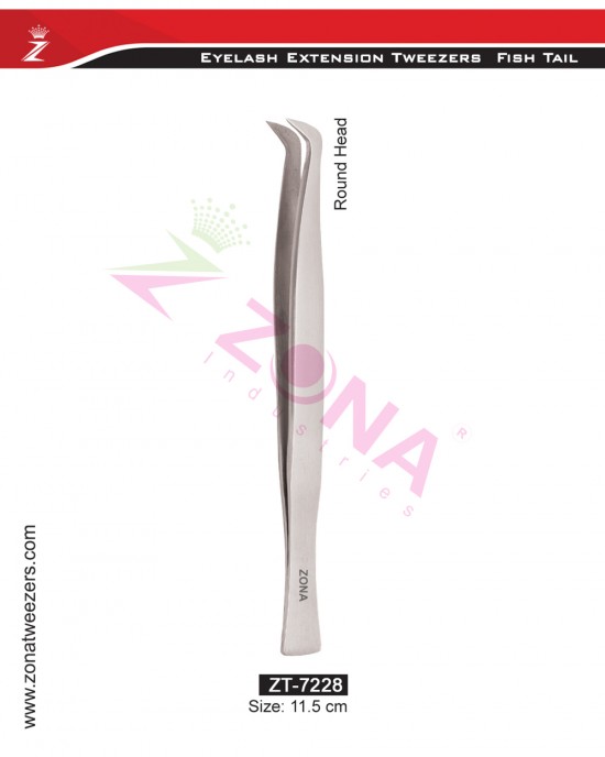 (Fish Tail) Round Head Eyelash Extension Tweezers