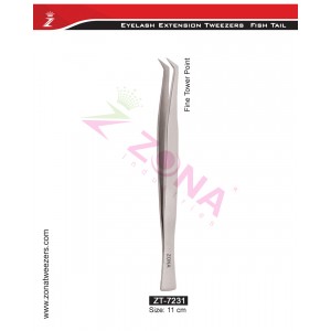 (Fish Tail) Fine Tower Point Eyelash Extension Tweezers