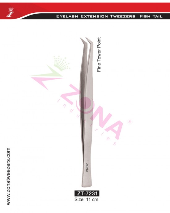 (Fish Tail) Fine Tower Point Eyelash Extension Tweezers