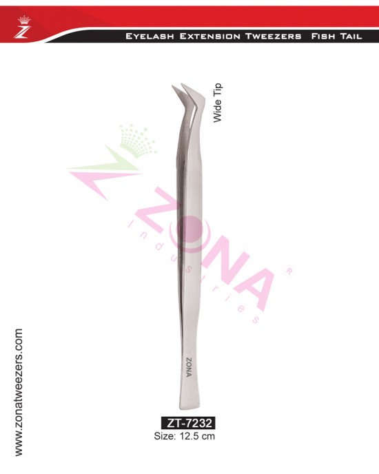 (Fish Tail) Wide Tip Eyelash Extension Tweezers