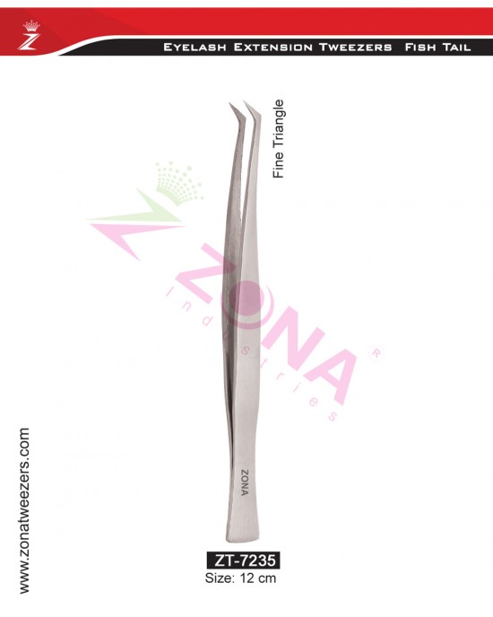 (Fish Tail) Fine Triangle Eyelash Extension Tweezers