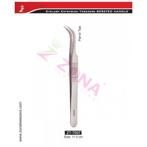 (Serrated Handle) Parrot Tips Eyelash Extension Tweezers