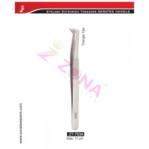 (Serrated Handle) Triangle Tips Eyelash Extension Tweezers