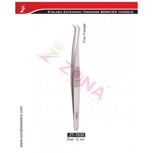 (Serrated Handle) Fine Triangle Eyelash Extension Tweezers