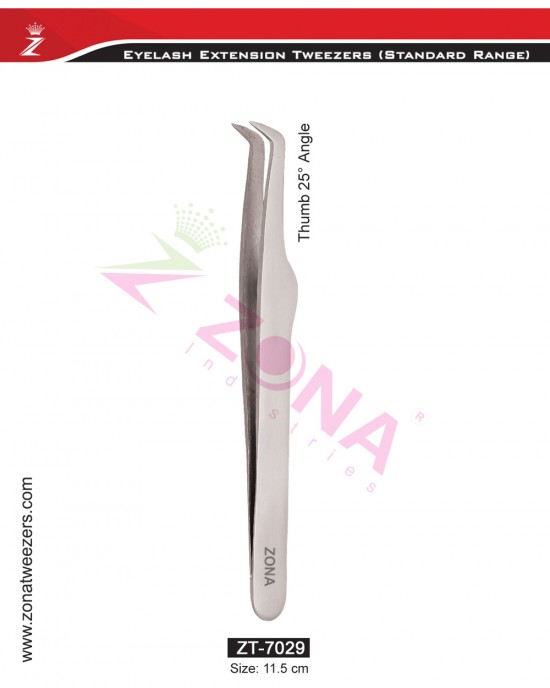 Thumb 25 Degree Angle Eyelash Extension Tweezers