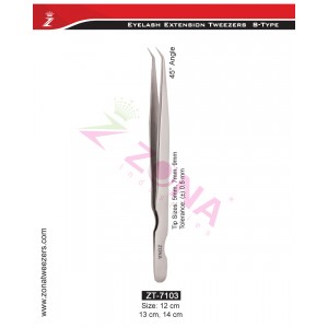 (S-Type) 45 Degree Angle Eyelash Extension Tweezers
