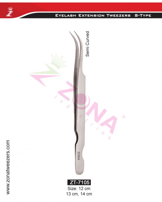 (S-Type) Semi Curved Eyelash Extension Tweezers