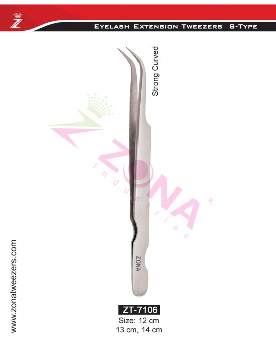 (S-Type) Strong Curved Eyelash Extension Tweezers