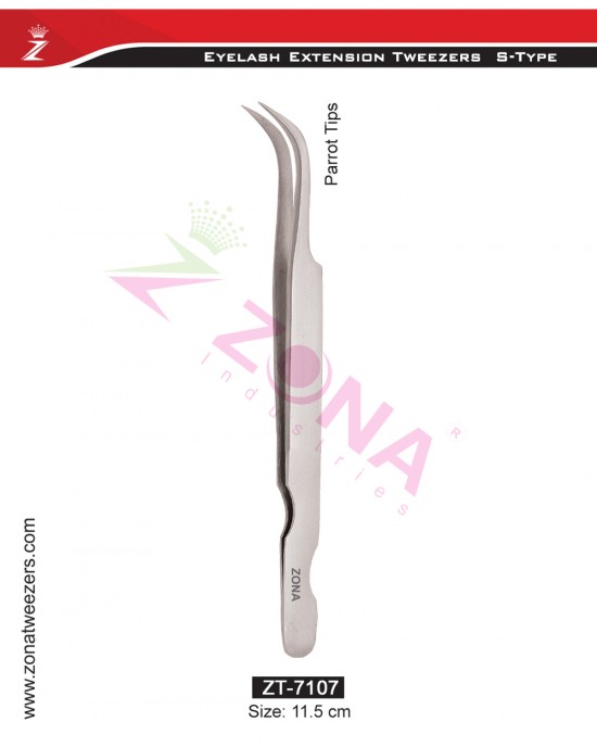 (S-Type) Parrot Tips Eyelash Extension Tweezers