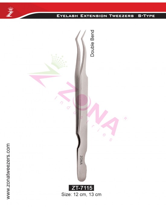 (S-Type) Double Bend Eyelash Extension Tweezers