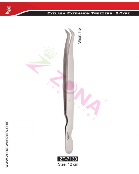 (S-Type) Short Tip Eyelash Extension Tweezers