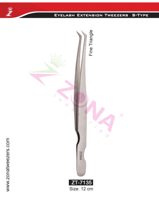 (S-Type) Fine Triangle Eyelash Extension Tweezers