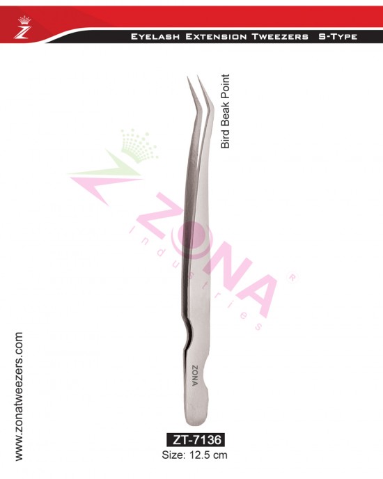 (S-Type) Bird Beak Point Eyelash Extension Tweezers